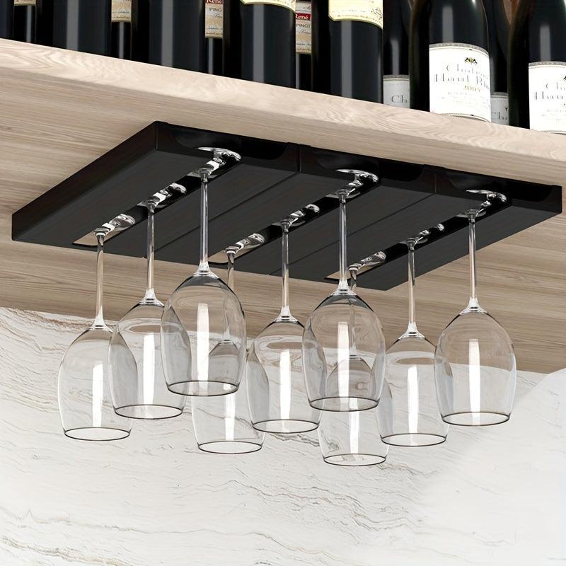 Set of 2 Wine Glass Holder Under Shelf Metal Rack