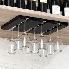 Set of 2 Wine Glass Holder Under Shelf Metal Rack