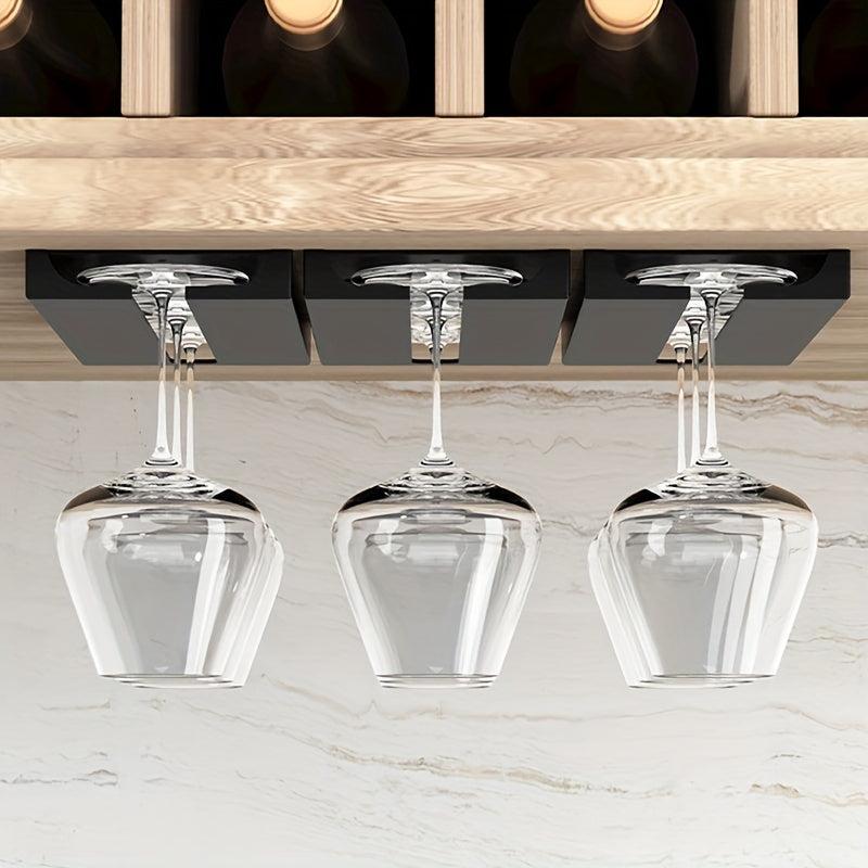 Set of 2 Wine Glass Holder Under Shelf Metal Rack