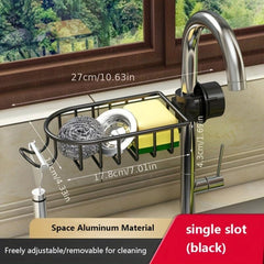 Aluminum Kitchen Storage Rack with Faucet Shelf and Under Sink Organizer