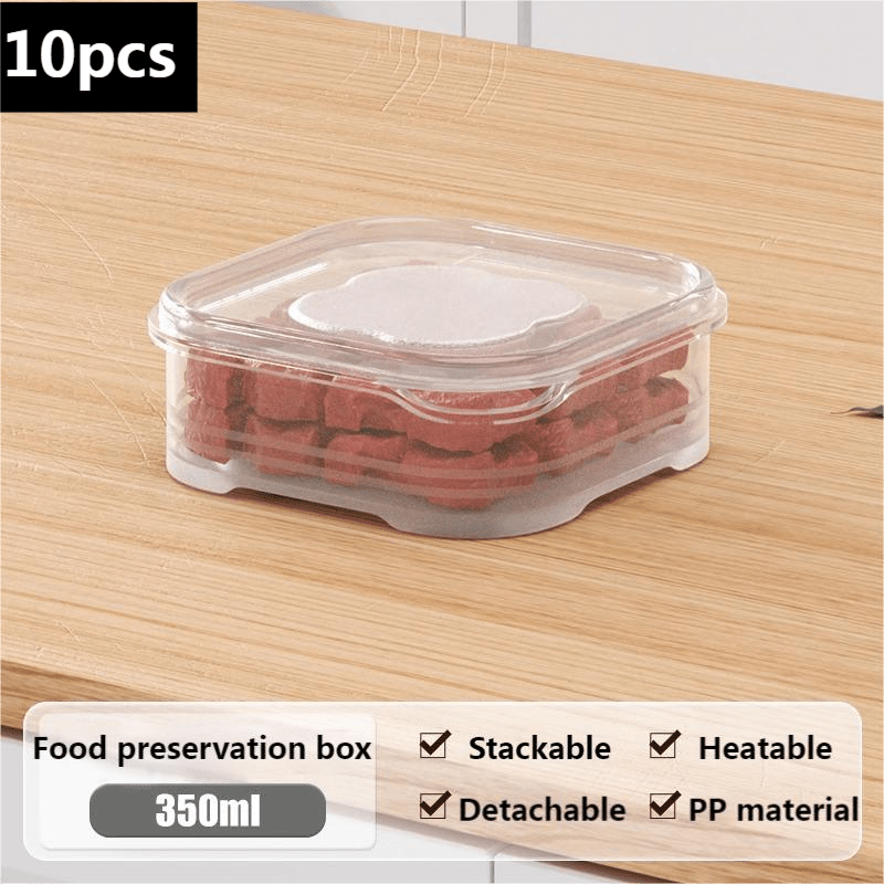 10pcs 350ml Food Preservation Box with Lid - Home Kitchen Storage Container