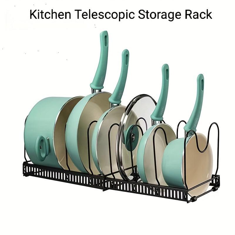 Expandable Tray Storage Rack for Dishes, Pots, Lids