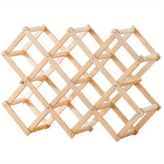Wooden Wine Rack 10 Bottle Standing Storage Countertop Stackable Stand