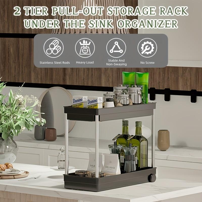 Double Layer Drain Rack for Kitchen Organization and Storage