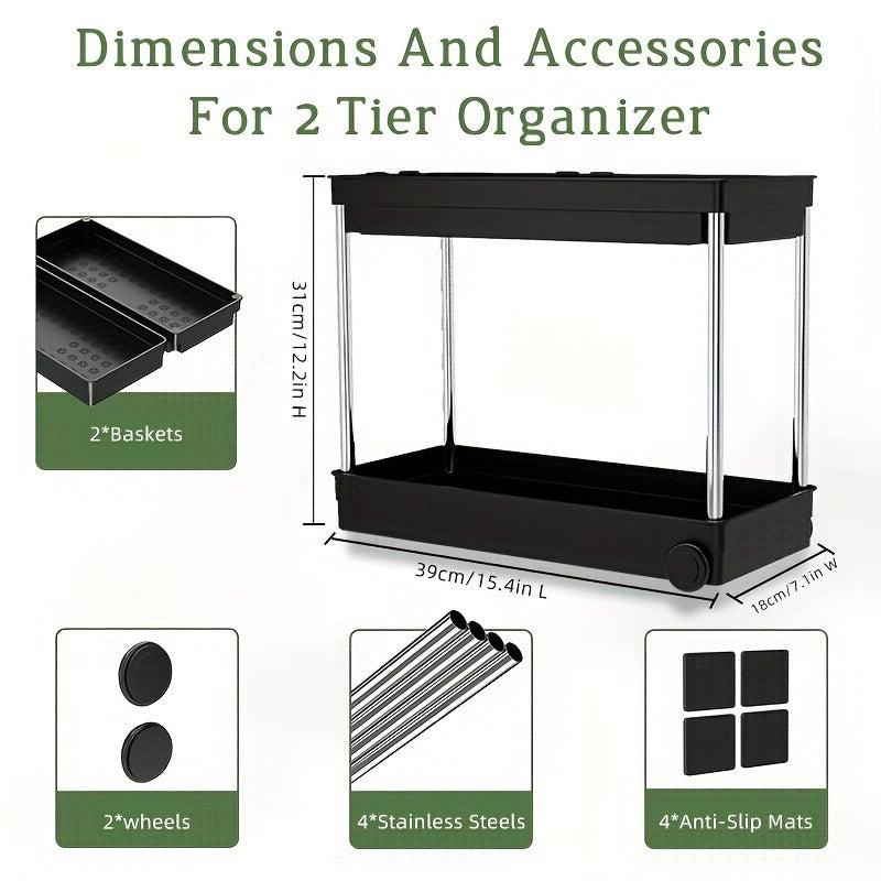 Double Layer Drain Rack for Kitchen Organization and Storage