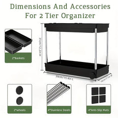 Double Layer Drain Rack for Kitchen Organization and Storage