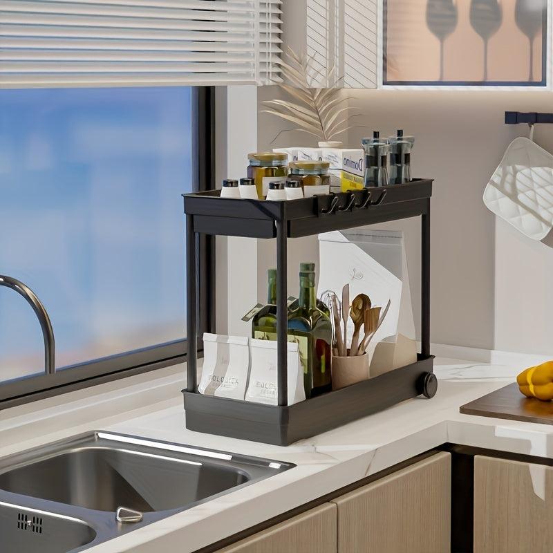 Double Layer Drain Rack for Kitchen Organization and Storage