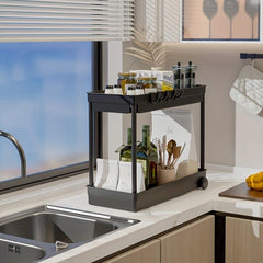 Double Layer Drain Rack for Kitchen Organization and Storage