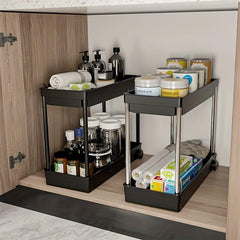Double Layer Drain Rack for Kitchen Organization and Storage