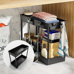 Double Layer Drain Rack for Kitchen Organization and Storage