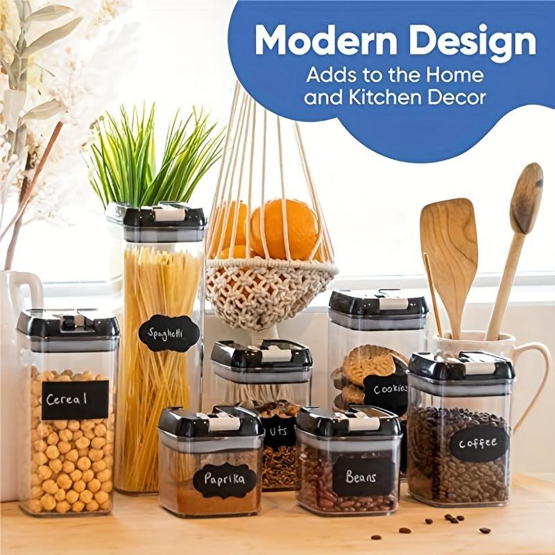 7pcs Airtight Food Storage Container With Lid Candy Jars Biscuit Can