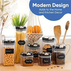 7pcs Airtight Food Storage Container With Lid Candy Jars Biscuit Can
