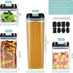 7pcs Airtight Food Storage Container With Lid Candy Jars Biscuit Can