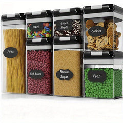 7pcs Airtight Food Storage Container With Lid Candy Jars Biscuit Can