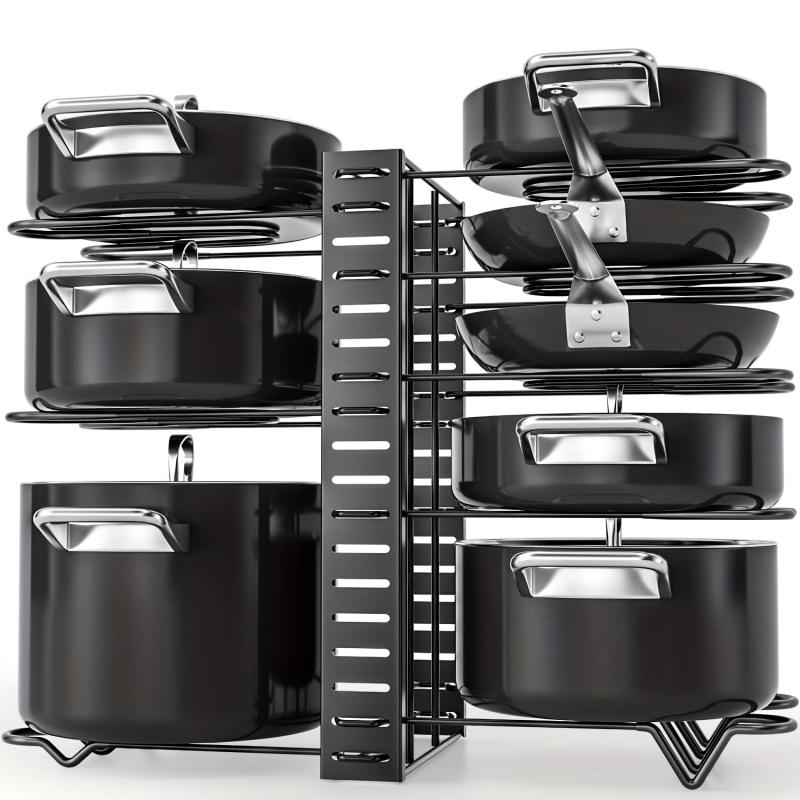 8 Layer Pot Rack Organizer for Kitchen Storage