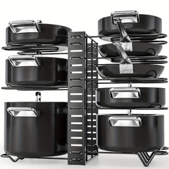 8 Layer Pot Rack Organizer for Kitchen Storage