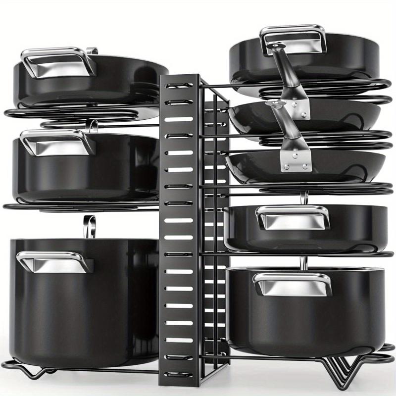 8 Layer Pot Rack Organizer for Kitchen Storage