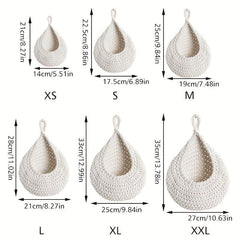 Jute Eco Teardrop Hanging Basket - Bohemian Handwoven