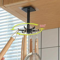 Modern Kitchen Shelf with Adhesive Hooks for Pot and Chopping Board