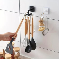 Modern Kitchen Shelf with Adhesive Hooks for Pot and Chopping Board