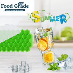 Honeycomb Silicone Ice Tray 37 Grids Hexagonal Ice Cube Mold