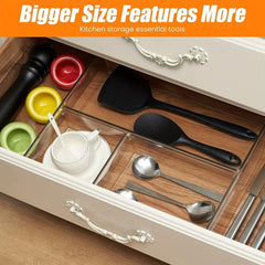 20 Pcs Kitchen & Desk Drawer Organizer Set - 4 Size Bathroom Tray Dividers