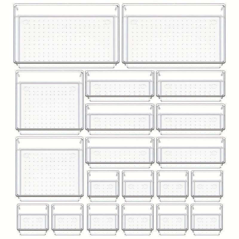 20 Pcs Kitchen & Desk Drawer Organizer Set - 4 Size Bathroom Tray Dividers