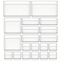 20 Pcs Kitchen & Desk Drawer Organizer Set - 4 Size Bathroom Tray Dividers