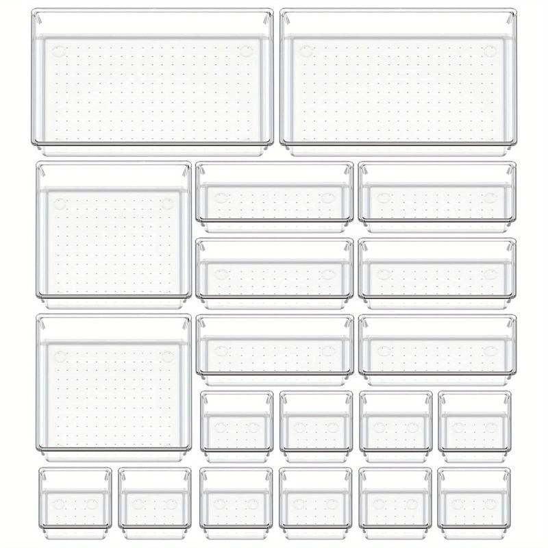 20 Pcs Kitchen & Desk Drawer Organizer Set - 4 Size Bathroom Tray Dividers