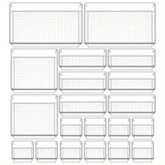 20 Pcs Kitchen & Desk Drawer Organizer Set - 4 Size Bathroom Tray Dividers