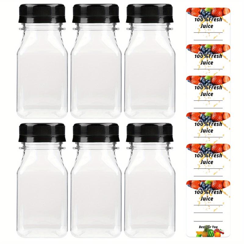 12pcs Mini Plastic Juice Bottles with Caps for Juicing & Smoothies