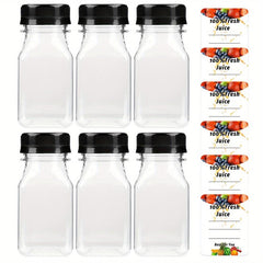 12pcs Mini Plastic Juice Bottles with Caps for Juicing & Smoothies
