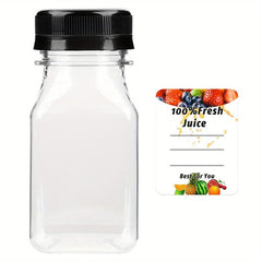 12pcs Mini Plastic Juice Bottles with Caps for Juicing & Smoothies