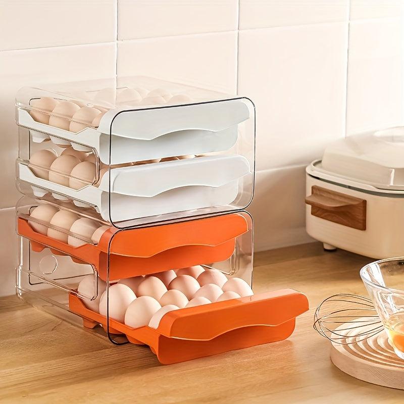 Egg Fresh Keeping Storage Box Double Layer Drawer Type Leak Proof Plastic Box
