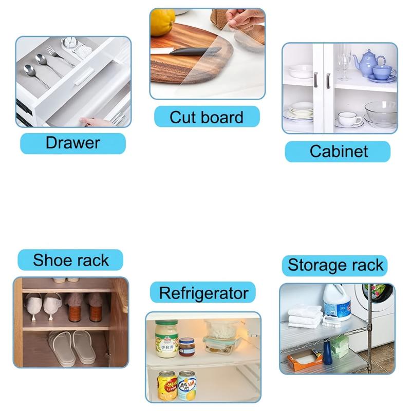 Non-Slip Washable Shelf Liner for Kitchen Cabinet Shelves Refrigerator Storage