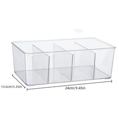 Transparent PET Refrigerator Storage Bin with Dividers