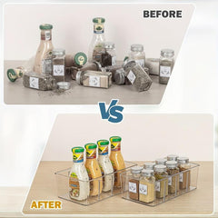 Transparent PET Refrigerator Storage Bin with Dividers