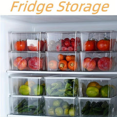 Transparent PET Refrigerator Storage Bin with Dividers