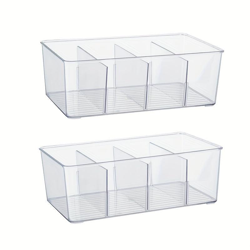 Transparent PET Refrigerator Storage Bin with Dividers