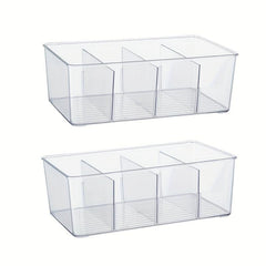 Transparent PET Refrigerator Storage Bin with Dividers