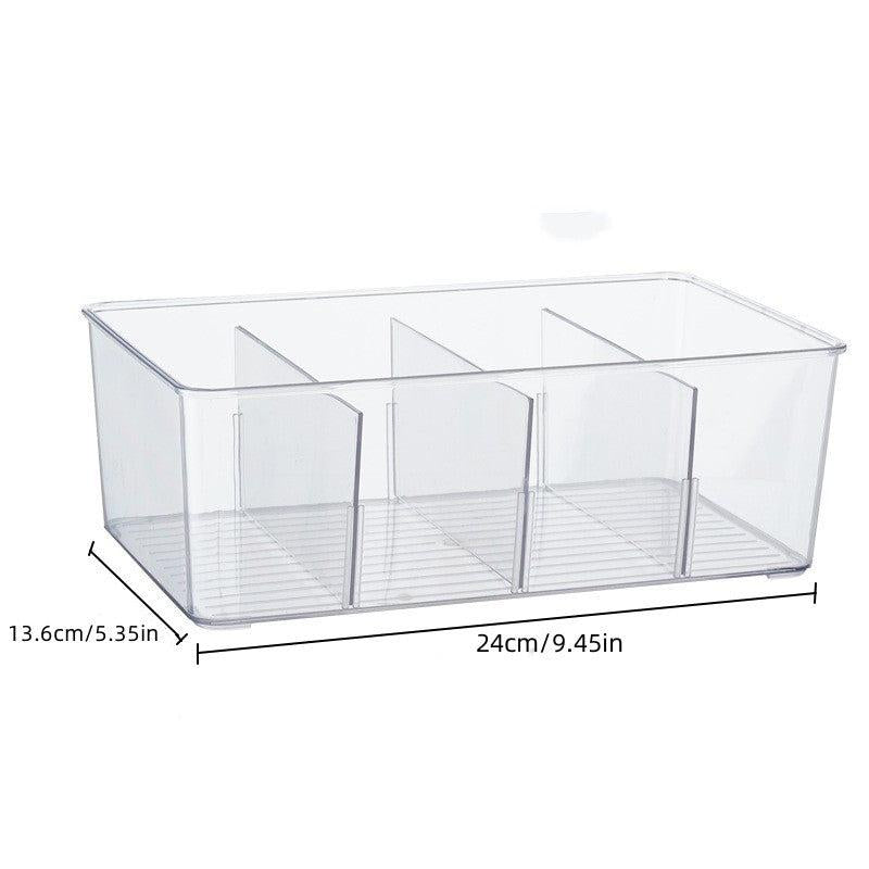 Transparent PET Refrigerator Storage Bin with Dividers
