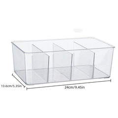 Transparent PET Refrigerator Storage Bin with Dividers