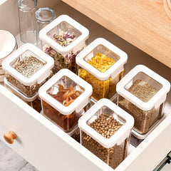 Stackable Airtight Food Storage Jars for Grains Tea Rice