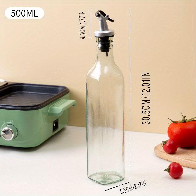 Glass Olive Dispenser Bottle Non Drip Pour Spout Clear