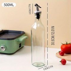 Glass Olive Dispenser Bottle Non Drip Pour Spout Clear