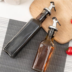 Glass Olive Dispenser Bottle Non Drip Pour Spout Clear