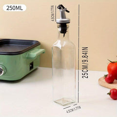 Glass Olive Dispenser Bottle Non Drip Pour Spout Clear