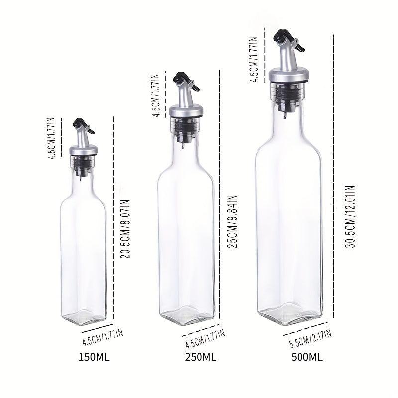 Glass Olive Dispenser Bottle Non Drip Pour Spout Clear