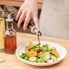 Glass Olive Dispenser Bottle Non Drip Pour Spout Clear