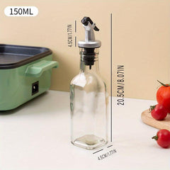 Glass Olive Dispenser Bottle Non Drip Pour Spout Clear